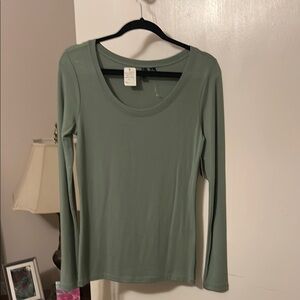 Cynthia Rowley Green Fitted Blouse